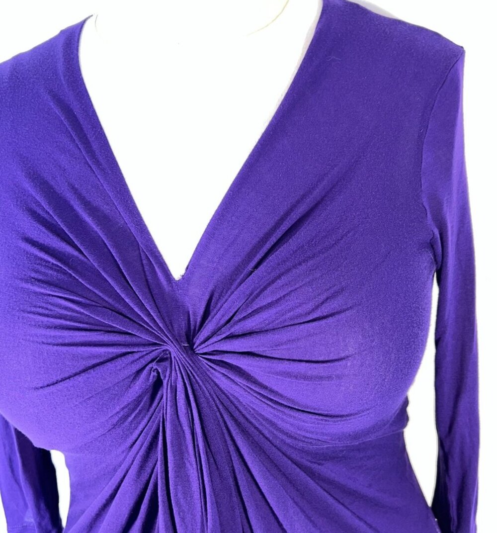 Jones NY Sport - Blouse Women's XL Jersey V-Neck Cascade Front 3/4 Sleeve - Picture 3 of 16